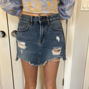 Distressed Jean Skirt